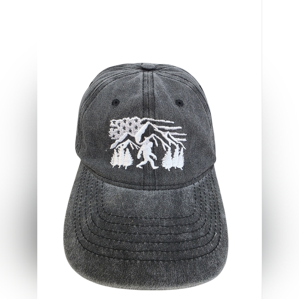 Embroidered Sasquatch Mountain Cap - Charcoal